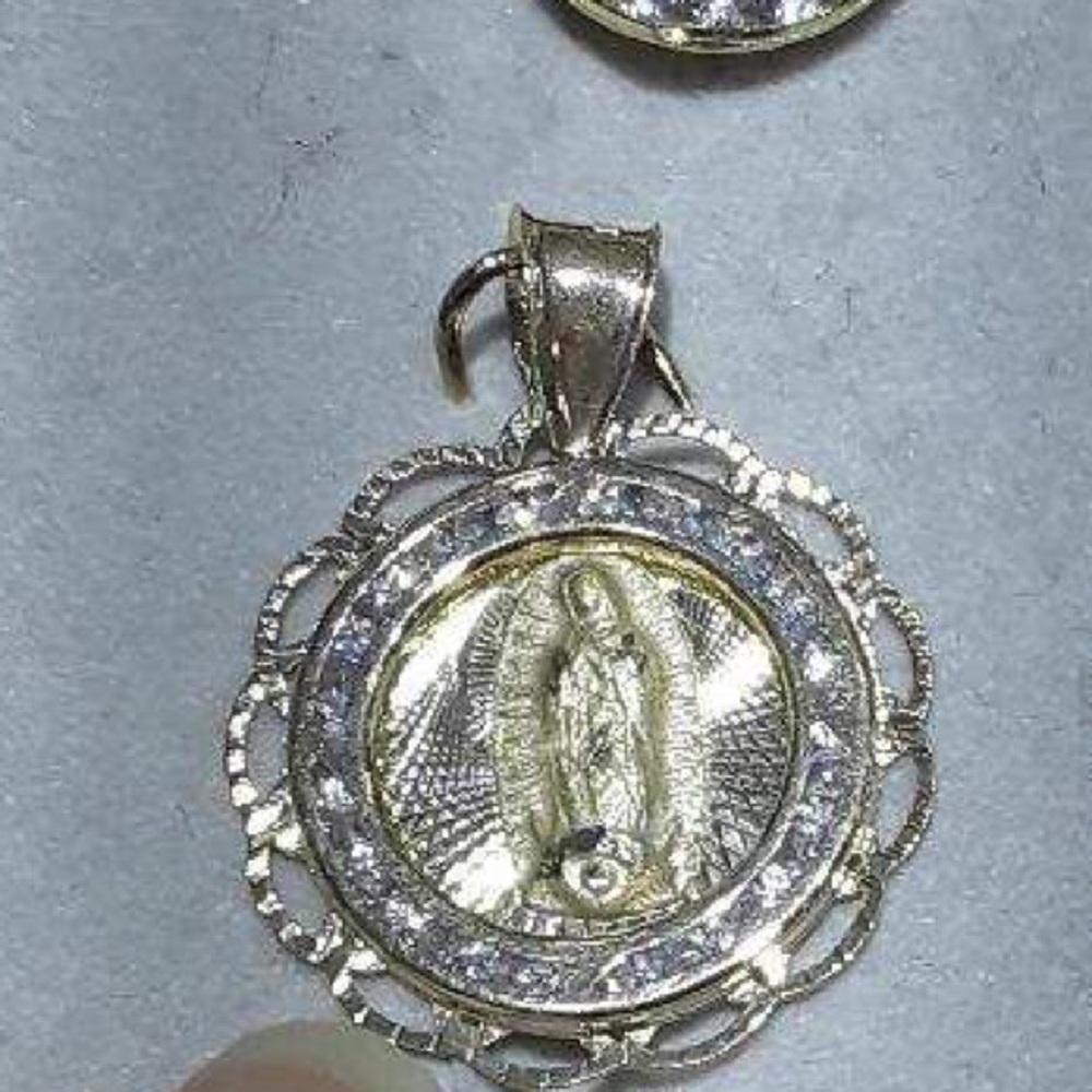 14k Gold Lady Of Guadalupe Pendant &  14 KT Chain